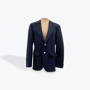 Gant Vintage Wool Navy Blue Blazer Kids Size 18 Gold Buttons Classic School Coat